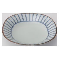 西海陶器 縞十草紋 多用皿 34078 1箱(5個入)（直送品）