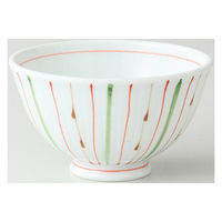 西海陶器 色麦十草 軽量飯碗 中・赤 76888 1箱(5個入)（直送品）