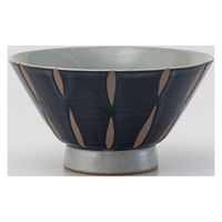 西海陶器 撥水刷毛 飯碗 大・黒 73673 1箱(5個入)（直送品）