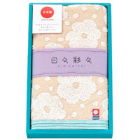日繊商工 FOR YOUシール付き/今治タオルギフト(花柄ベージュ)/包装済 HI882BE-foryou-10 1セット(10個入)（直送品）