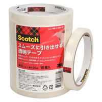 スコッチ スムーズに引き出せる透明テープ 大巻 幅12mm×35m 1パック（10巻入） スリーエム 600-3-1235-10P（わけあり品）