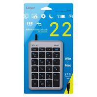 ナカバヤシ Type-C有線テンキー 22ショートカット グレーブラック TNK-SU235GYBK 1個