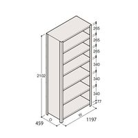 アズワン 軽量棚 ERR密閉型 H2100×W1200×D450 有効棚 6段 67-5247-23 1個（直送品）