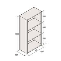アズワン 軽量棚 ERR密閉型 H1800×W1500×D300 有効棚 3段 67-5246-40 1個（直送品）