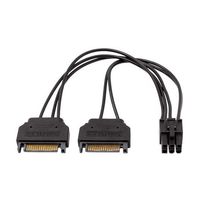 アイネックス PCI Express6ピン用電源変換ケーブル 15cm ブラック PX-016-BK 1個 67-9266-24（直送品）