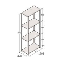 アズワン 軽量棚 ERR開放型 H2400×W1800×D300 有効棚 3段 67-5242-77 1個（直送品）