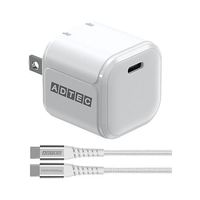 アドテック PD対応AC充電器/45W/ホワイト&TypeーCセット APD-V045C-WC-WH 1個 67-7463-75（直送品）