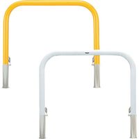 カネソウ 車止め アーチ型 スチール製 焼付塗装 脱着式 鋳鉄製蓋 Yシリーズ YB6L7-HD(W) 1本 258-4015（直送品）