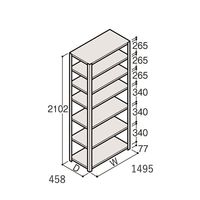 アズワン 軽量棚 ERR開放型 H2100×W1500×D450 有効棚 6段 67-5242-63 1個（直送品）