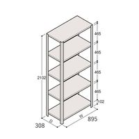 アズワン 軽量棚 ERR開放型 H2100×W900×D300 有効棚 4段 67-5242-32 1個（直送品）