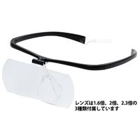 池田レンズ工業 双眼メガネルーペ メガネタイプ 1.6倍 2倍 2.3倍 レンズ3枚セット ブラック HF-60DEFBK 1個（直送品）