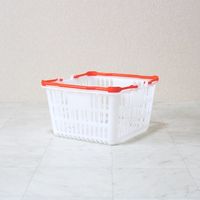 大和産業 買い物かご SLー1 ナチュラル把手オレンジ 10個セット SL-1-NROR-10P 1セット(10個) 538-1903（直送品）