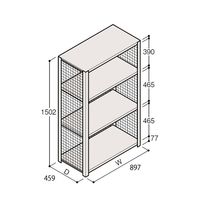 アズワン 軽量棚 ERR金網型 H1500×W900×D450 有効棚 3段 67-5243-42 1個（直送品）
