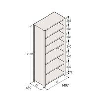 アズワン 軽量棚 ERR密閉型 H2100×W1500×D450 有効棚 6段 67-5247-26 1個（直送品）