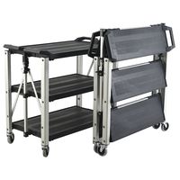 Trust トラスト フォールディングサービスカート L ブラック 4072BK 1個 65-3875-55（直送品）
