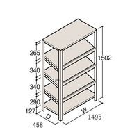 アズワン 軽量棚 ERR傾斜型 有効棚 4段 67-5244