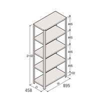 アズワン 軽量棚 ERR開放型 H2100×W900×D450 有効棚 4段 67-5242-33 1個（直送品）