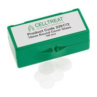 CELLTREAT 15mm丸型カバーガラス 24ウェルプレートに適合 滅菌 100個入 229172 1個 68-0320-75（直送品）