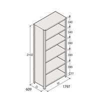 アズワン 軽量棚 ERR密閉型 H2100×W1800×D600 有効棚 5段 67-5247-18 1個（直送品）