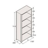 アズワン 軽量棚 ERR密閉型 H2100×W1200×D450 有効棚 4段 67-5246-98 1個（直送品）