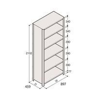 アズワン 軽量棚 ERR密閉型 H2100×W900×D450 有効棚 5段 67-5247-08 1個（直送品）