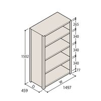 アズワン 軽量棚 ERR密閉型 H1500×W1500×D450 有効棚 4段 67-5246-17 1個（直送品）