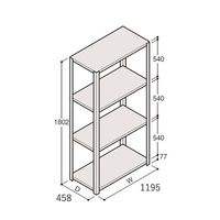 アズワン 軽量棚 ERR開放型 H1800×W1200×D450 有効棚 3段 67-5241-75 1個（直送品）