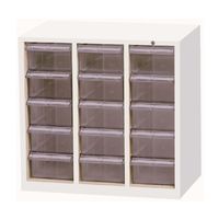 宮成製作所 オールロックキャビネット物品用 シリンダー錠 3列5段 ポリカトレー MCG-15C 1台 4-6059-02（直送品）