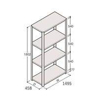 アズワン 軽量棚 ERR開放型 H1800×W1500×D450 有効棚 3段 67-5241-78 1個（直送品）