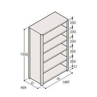 アズワン 軽量棚 ERR密閉型 H1500×W1500×D450 有効棚 5段 67-5246-29 1個（直送品）