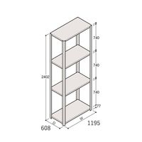 アズワン 軽量棚 ERR開放型 H2400×W1200×D600 有効棚 3段 67-5242-73 1個（直送品）