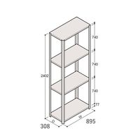 アズワン 軽量棚 ERR開放型 H2400×W900×D300 有効棚 3段 67-5242-68 1個（直送品）