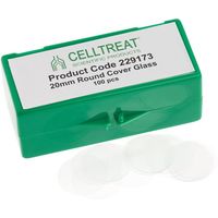 CELLTREAT 20mm丸型カバーガラス 12ウェルプレートに適合 滅菌 100個入 229173 1個 68-0320-76（直送品）