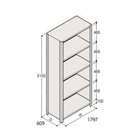 アズワン 軽量棚 ERR密閉型 H2100×W1800×D600 有効棚 4段 67-5247-06 1個（直送品）