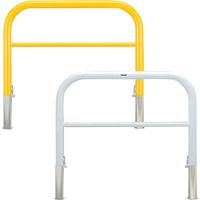 カネソウ 車止め アーチ型 横バー付 スチール製 焼付塗装 脱着式 スチール製蓋 Yシリーズ YBW4L7-D(Y) 1本 321-8242（直送品）