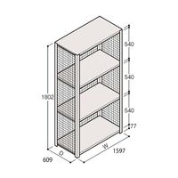 アズワン 軽量棚 ERR金網型 H1800×W1500×D600 有効棚 3段 67-5243-85 1個（直送品）