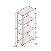 アズワン 軽量棚 ERR開放型 H2100×W1800×D450 有効棚 3段 67-5242-30 1個（直送品）