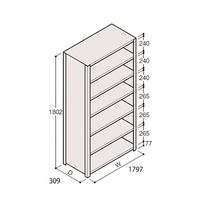 アズワン 軽量棚 ERR密閉型 H1800×W1800×D300 有効棚 6段 67-5246-79 1個（直送品）
