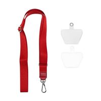 Trimate カラビナ付きネックストラップ&外付けストラップホール(2枚)レッド TR-STP009-RD 1個 67-4920-98（直送品）