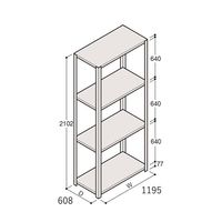 アズワン 軽量棚 ERR開放型 H2100×W1200×D600 有効棚 3段 67-5242-25 1個（直送品）