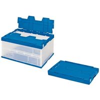 セキスイ エコタイプオリタタミコンテナ 75L フタ一体型 透明タイプ 1個 STSF7DB 66-0033-63（直送品）