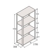 アズワン 軽量棚 ERR開放型 H1800×W1800×D300 有効棚 3段 67-5241-80 1個（直送品）