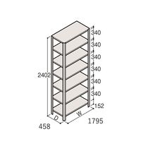 アズワン 軽量棚 ERR開放型 H2400×W1800×D450 有効棚 6段 67-5243-15 1個（直送品）
