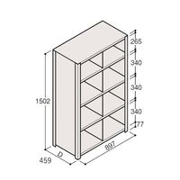 アズワン 軽量棚 ERR仕切型 H1500×W900 ×D450 有効棚 4段 2分割 67-5245-37 1個（直送品）