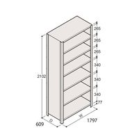 アズワン 軽量棚 ERR密閉型 H2100×W1800×D600 有効棚 6段 67-5247-30 1個（直送品）