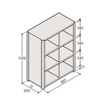 アズワン 軽量棚 ERR仕切型 H1200×W900 ×D300 有効棚 3段 2分割 67-5245-23 1個（直送品）