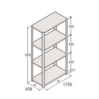 アズワン 軽量棚 ERR開放型 H1800×W1800×D450 有効棚 3段 67-5241-81 1個（直送品）