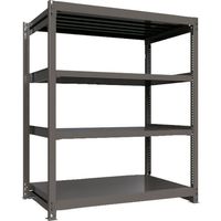 ICHIMAI 重量ボルトレスラック 段荷重1000Kg H1800×W1500×D900 天地4段 単体グレー TH1000-659T4（直送品）
