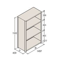 アズワン 軽量棚 ERR密閉型 H1500×W1500×D450 有効棚 3段 67-5246-05 1個（直送品）