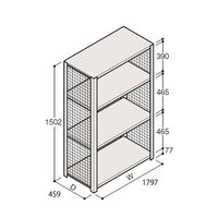 アズワン 軽量棚 ERR金網型 H1500×W1800×D450 有効棚 3段 67-5243-51 1個（直送品）